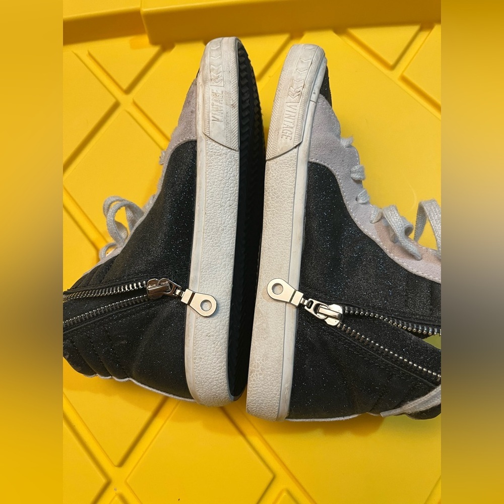 Vintage Havana KIDS GRETA - Black and White High-Top Star Accents Sneakers Shoes - Picture 13 of 13